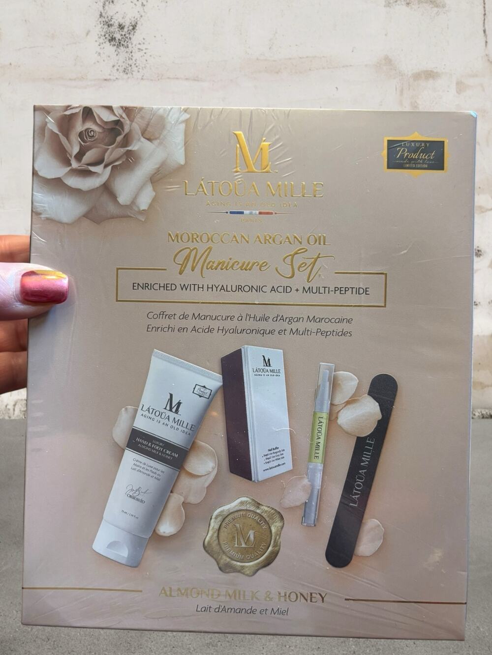 LáToua Mille $180 Moroccan Argan Oil Manicure Set NIB